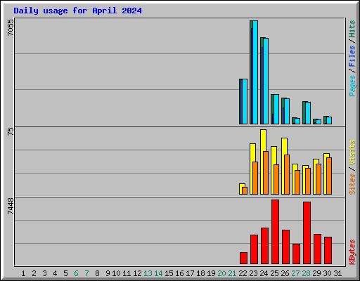 Daily usage for April 2024