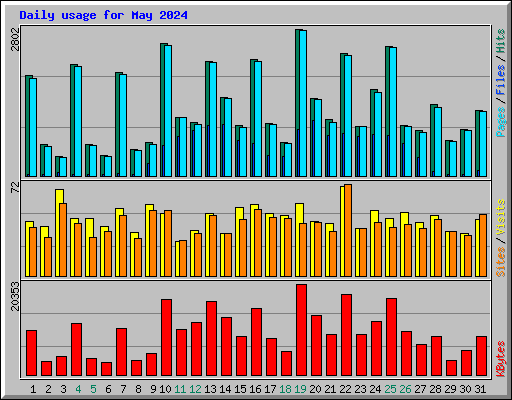 Daily usage for May 2024