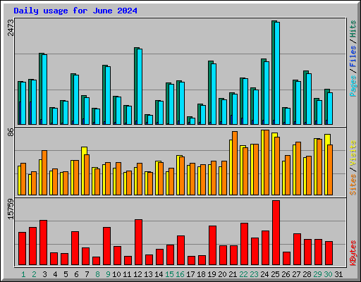 Daily usage for June 2024