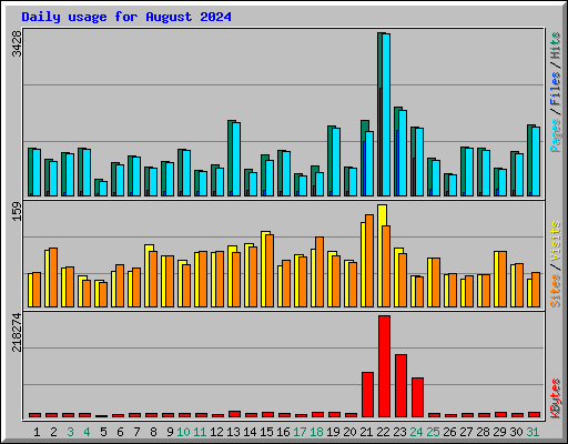 Daily usage for August 2024