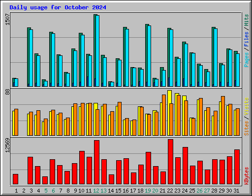 Daily usage for October 2024