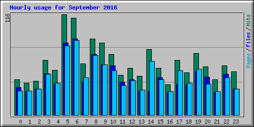 Hourly usage for September 2016