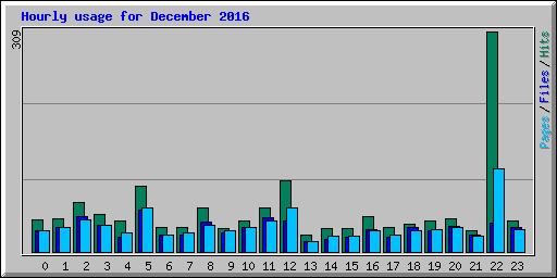 Hourly usage for December 2016