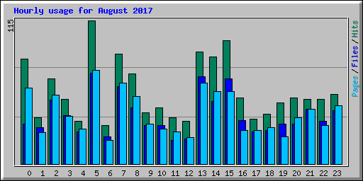 Hourly usage for August 2017
