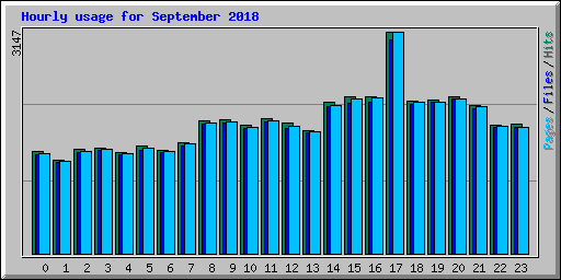 Hourly usage for September 2018