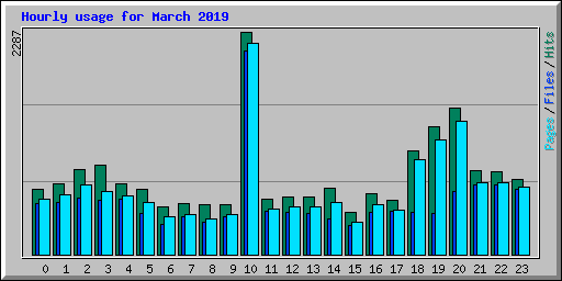 Hourly usage for March 2019
