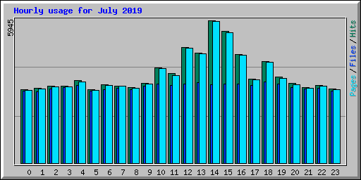 Hourly usage for July 2019