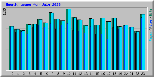 Hourly usage for July 2023