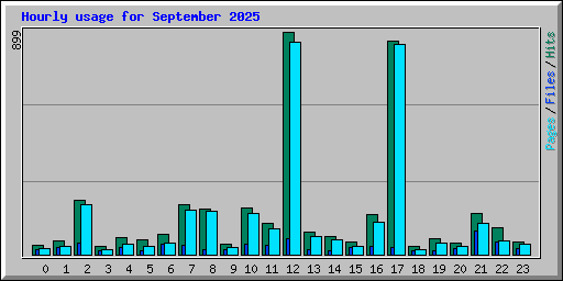 Hourly usage for September 2025