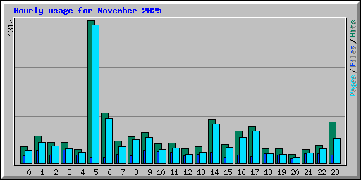 Hourly usage for November 2025